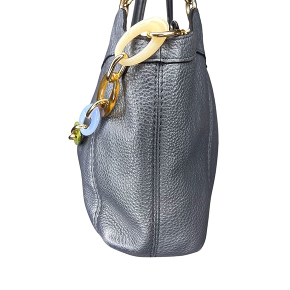 Coach Klara navy blue Leather Tote Bag with bonus Chain bag charm - Picture 4 of 8